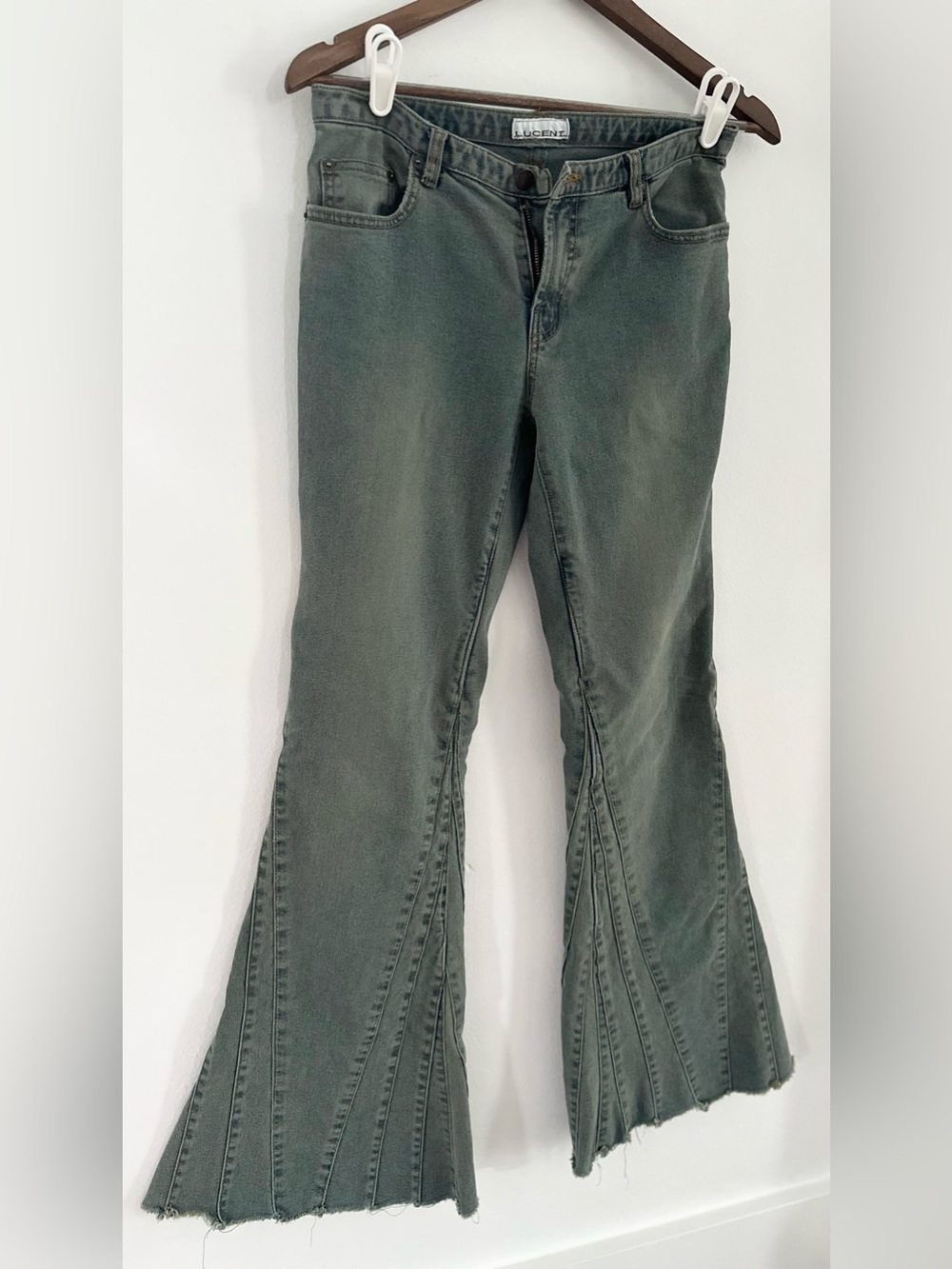 Vintage Y2K Lucent Patchwork Flare Jeans- Size L